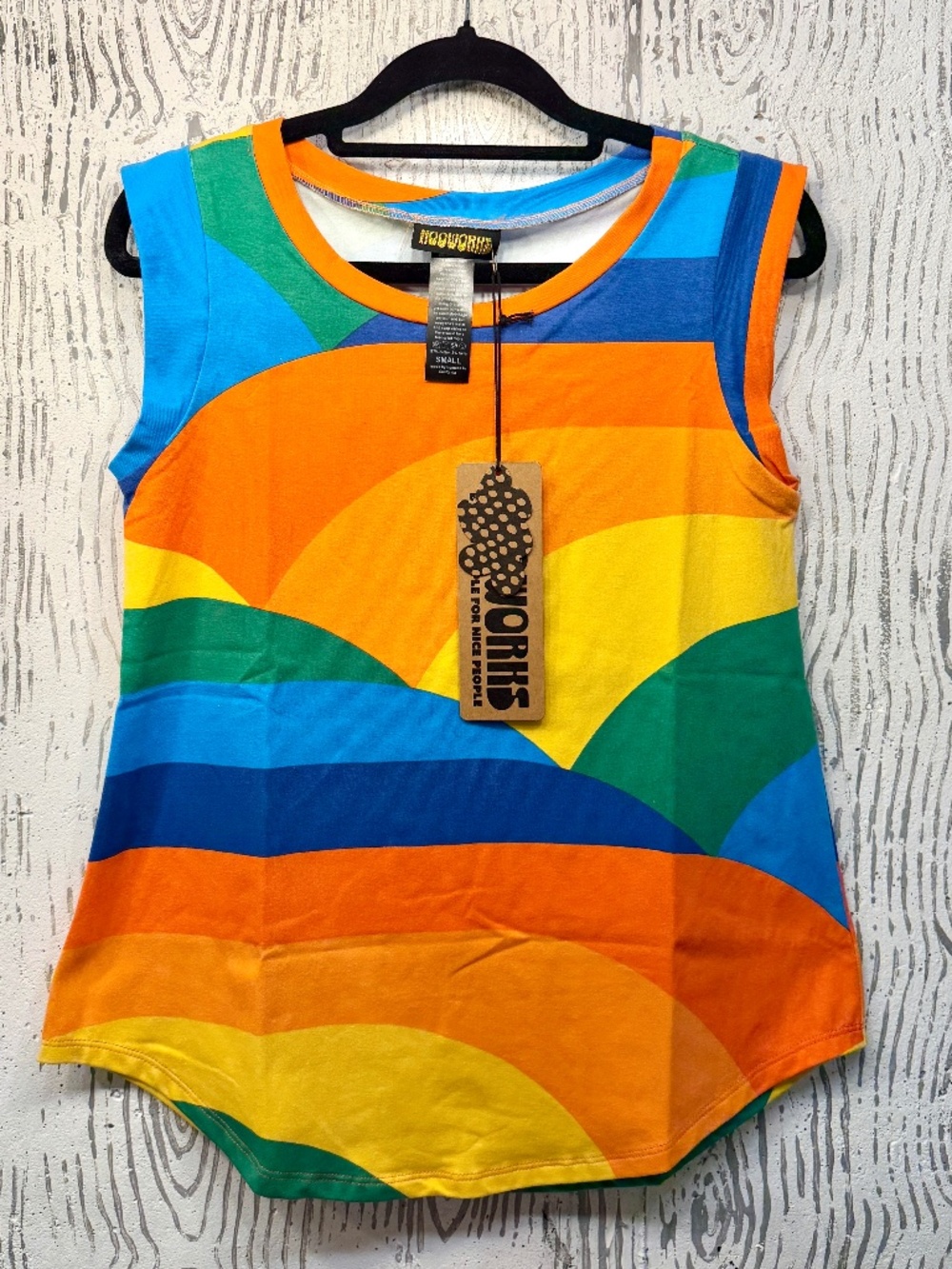 NWT Size Small Nooworks MUSCLE TEE SUNSET VALLEY